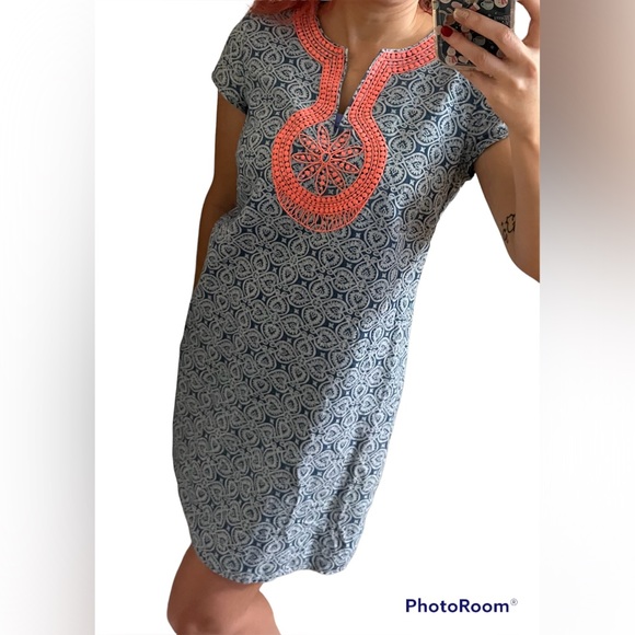 Vineyard Vines summer Tile Indio print linen dress - Picture 4 of 16